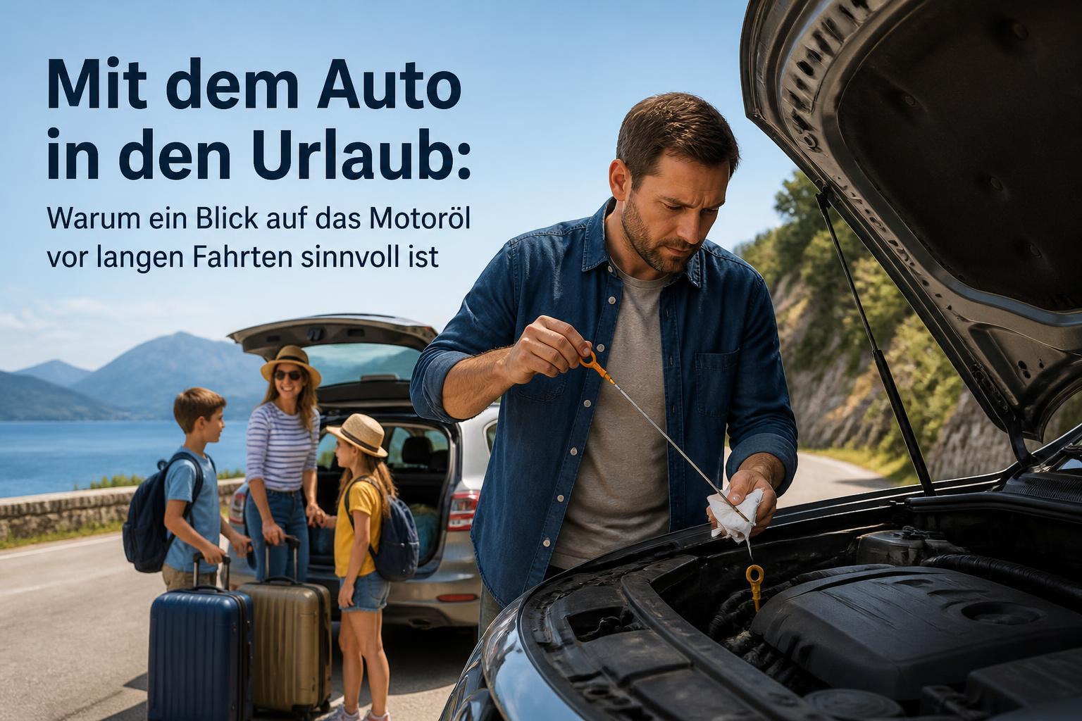 Mit dem Auto in den Urlaub: Warum ein Blick auf das Motoröl vor langen Fahrten sinnvoll ist